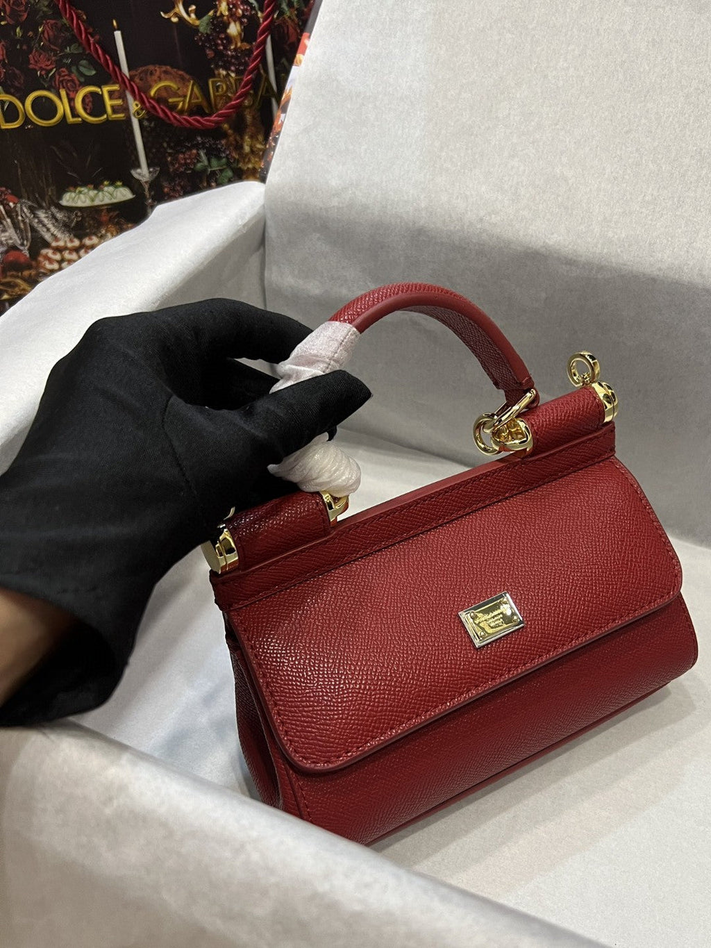 GLAMI Small Sicily Bag In Dauphine Red For Women 7.5in/19cm GLAMI
