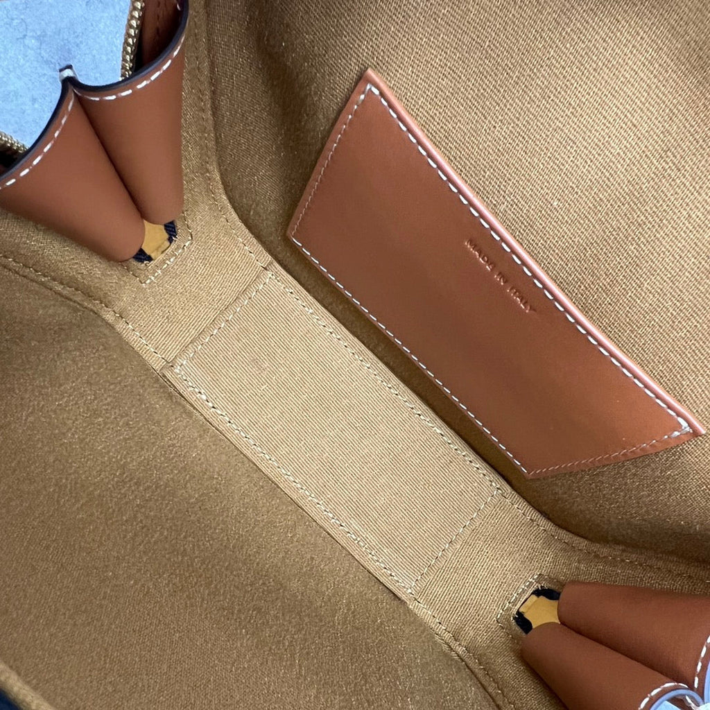 GLAMI Mini Bowling Bag In Triomphe Canvas Tan For Women 8in/20cm 110462EKX.04LU