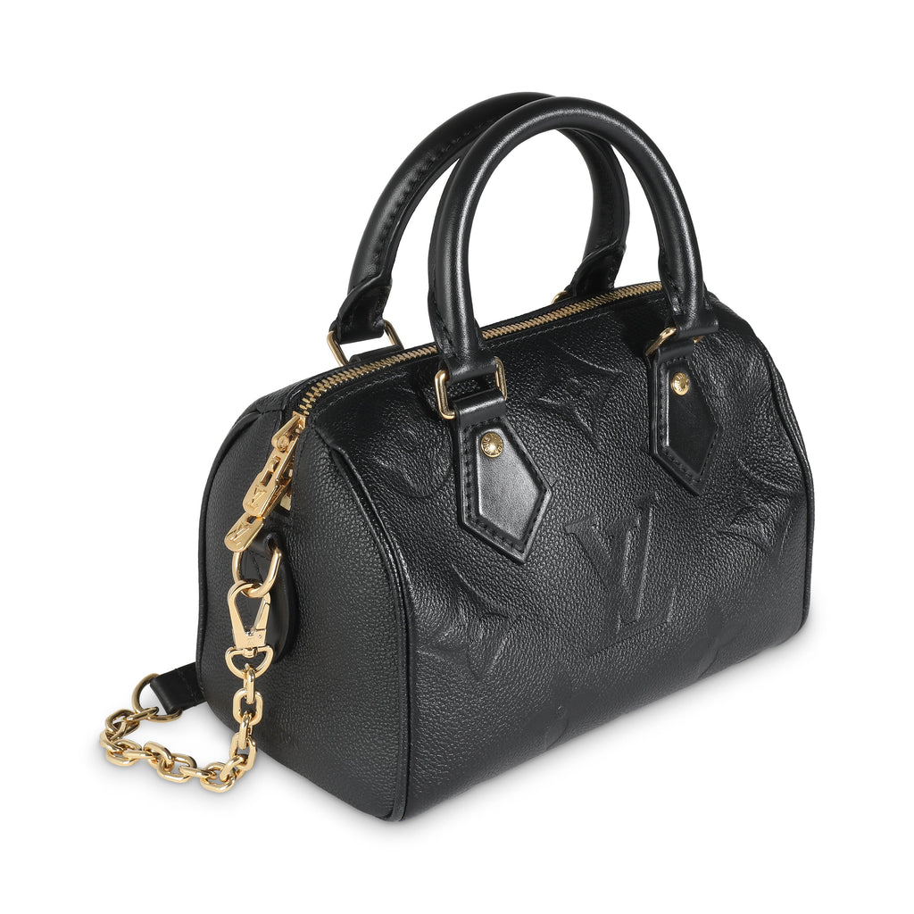 Louis Vuitton Black Monogram Empreinte Speedy Bandouliere 20