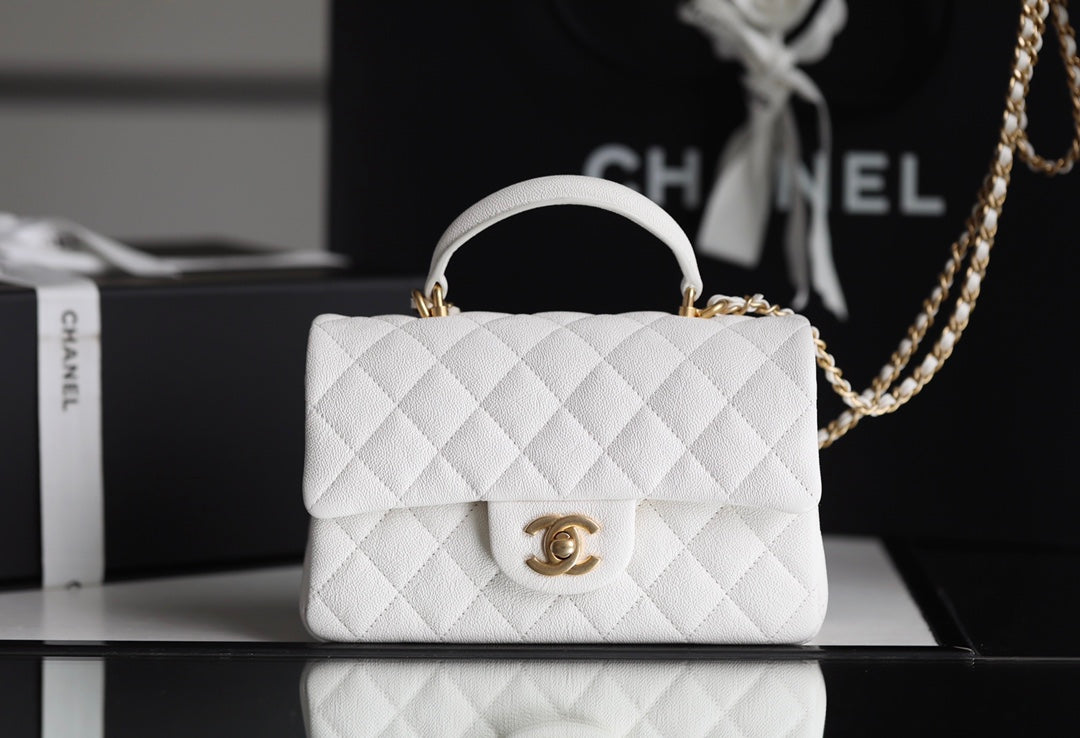 CHLMini GlamIapbag With Top Handle White For Women 7.8in/20cm