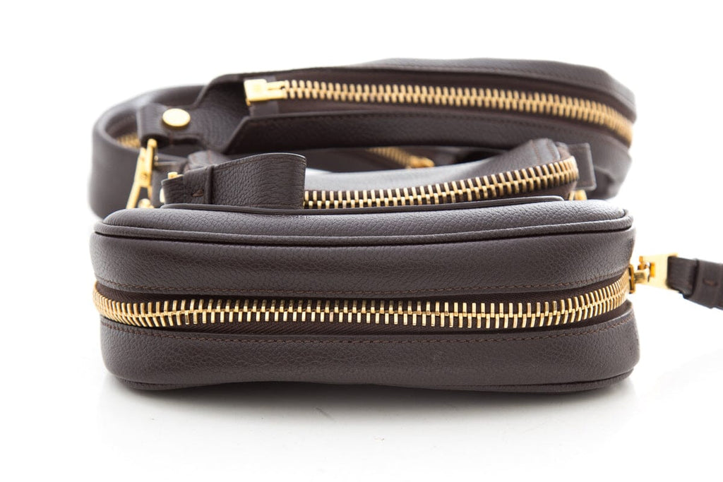 Tom Ford Chocolate Mini Jennifer Crossbody Zipper Strap Handbag