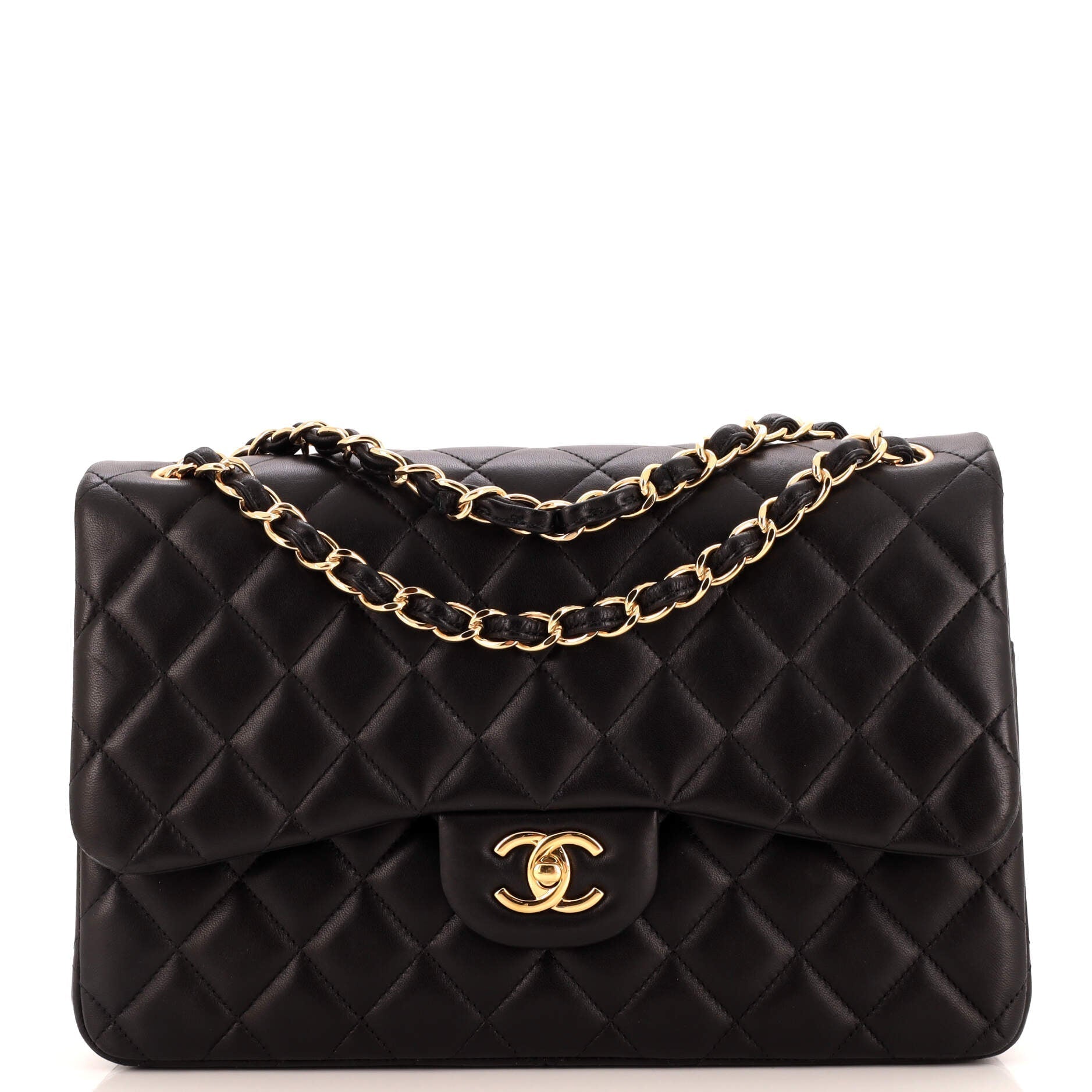 CHANEL Classic Double Flap Bag Quilted Lambskin Jumbo