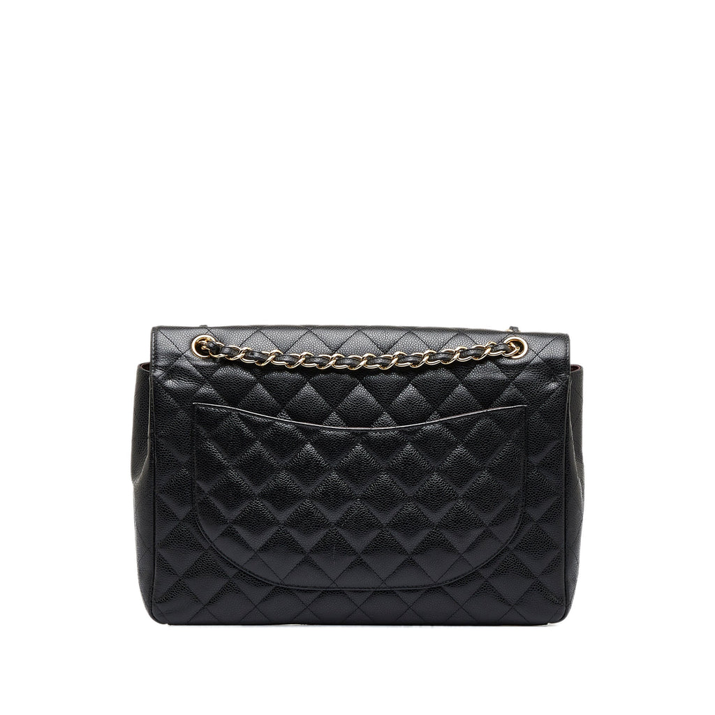 Chanel Classic Double Flap Maxi Black Caviar Gold
