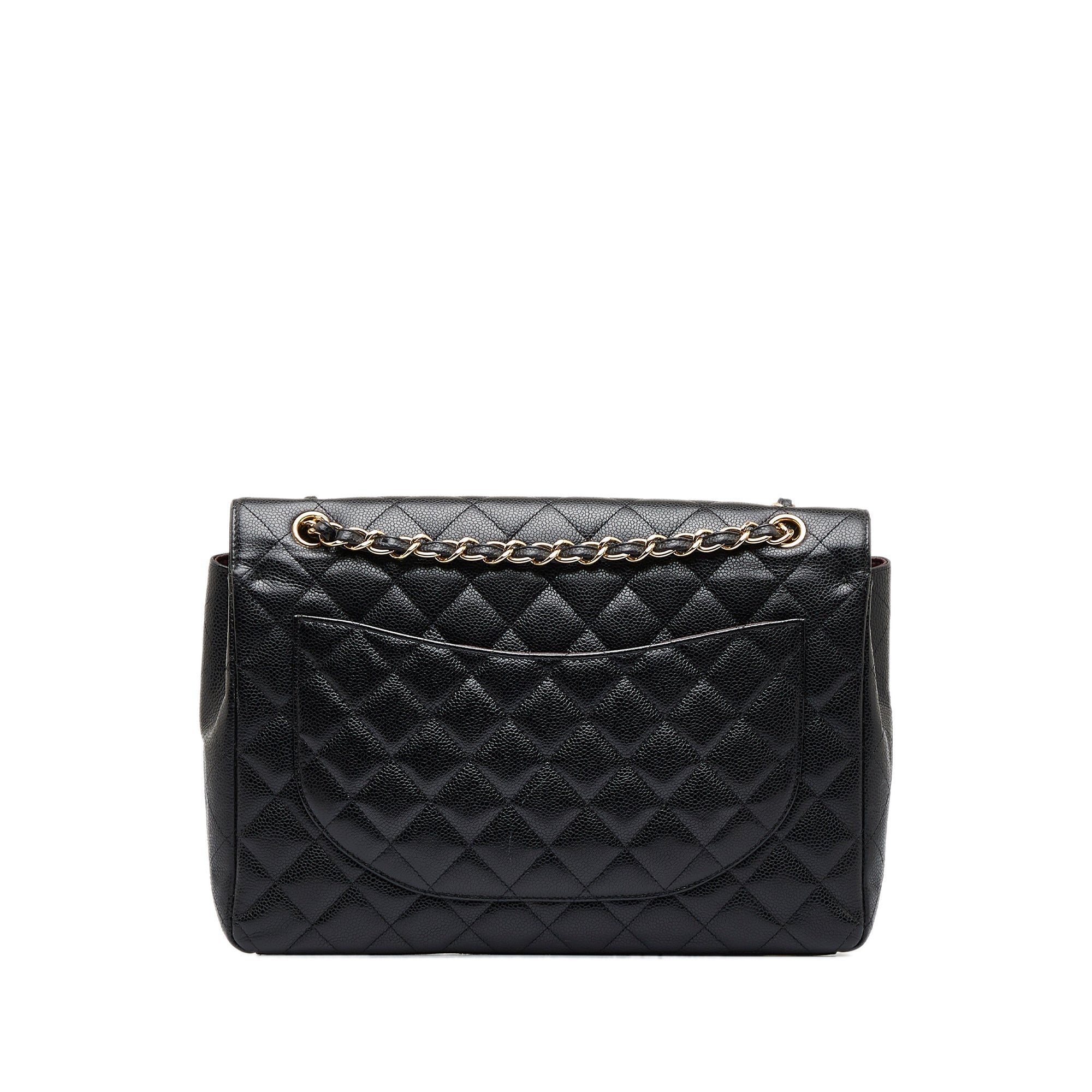 Chanel Classic Double Flap Maxi Black Caviar Gold