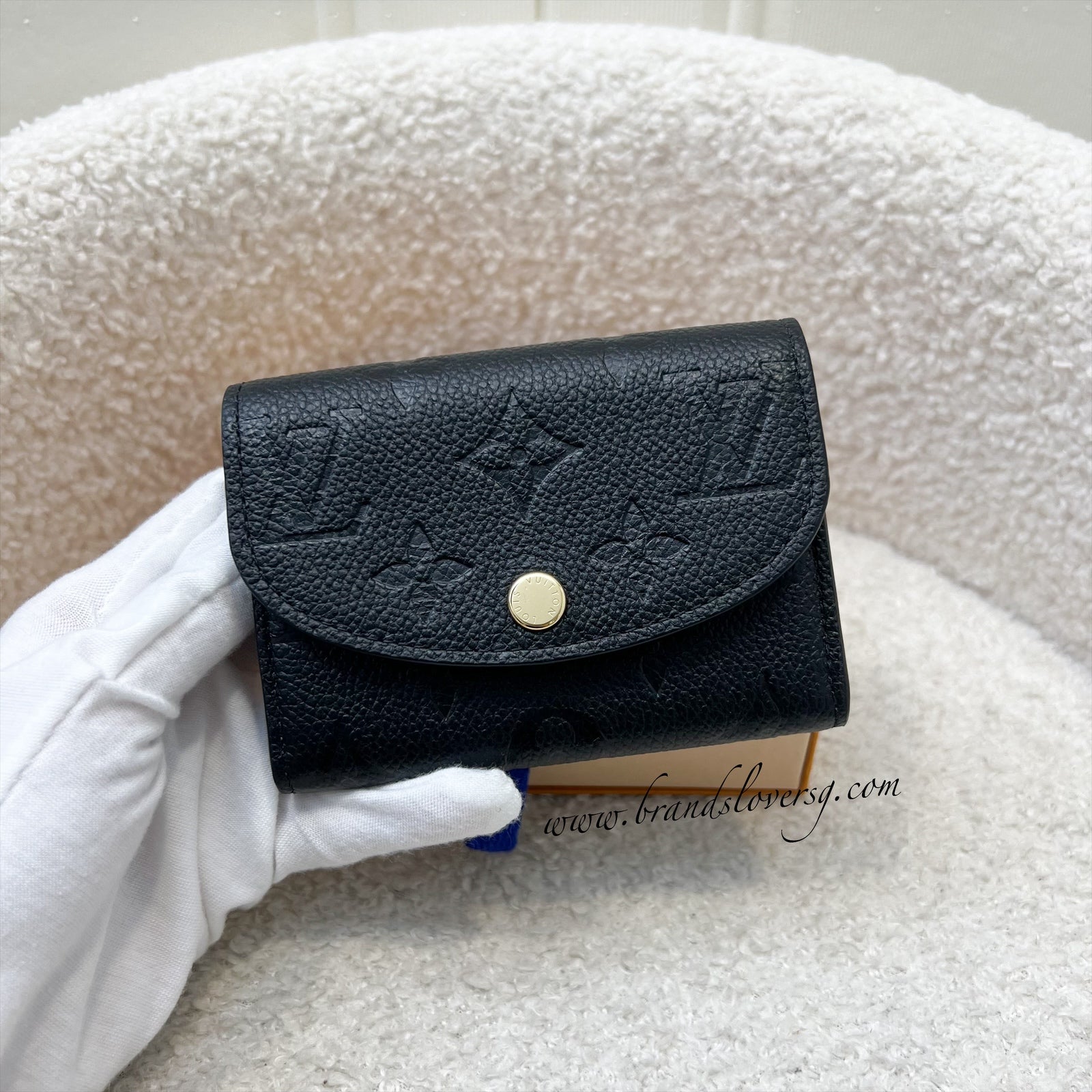 LV Rosalie Compact Wallet / Card Holder in Black Empreinte Leather and GHW