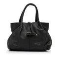 Black Burberry Calf Leather Tote