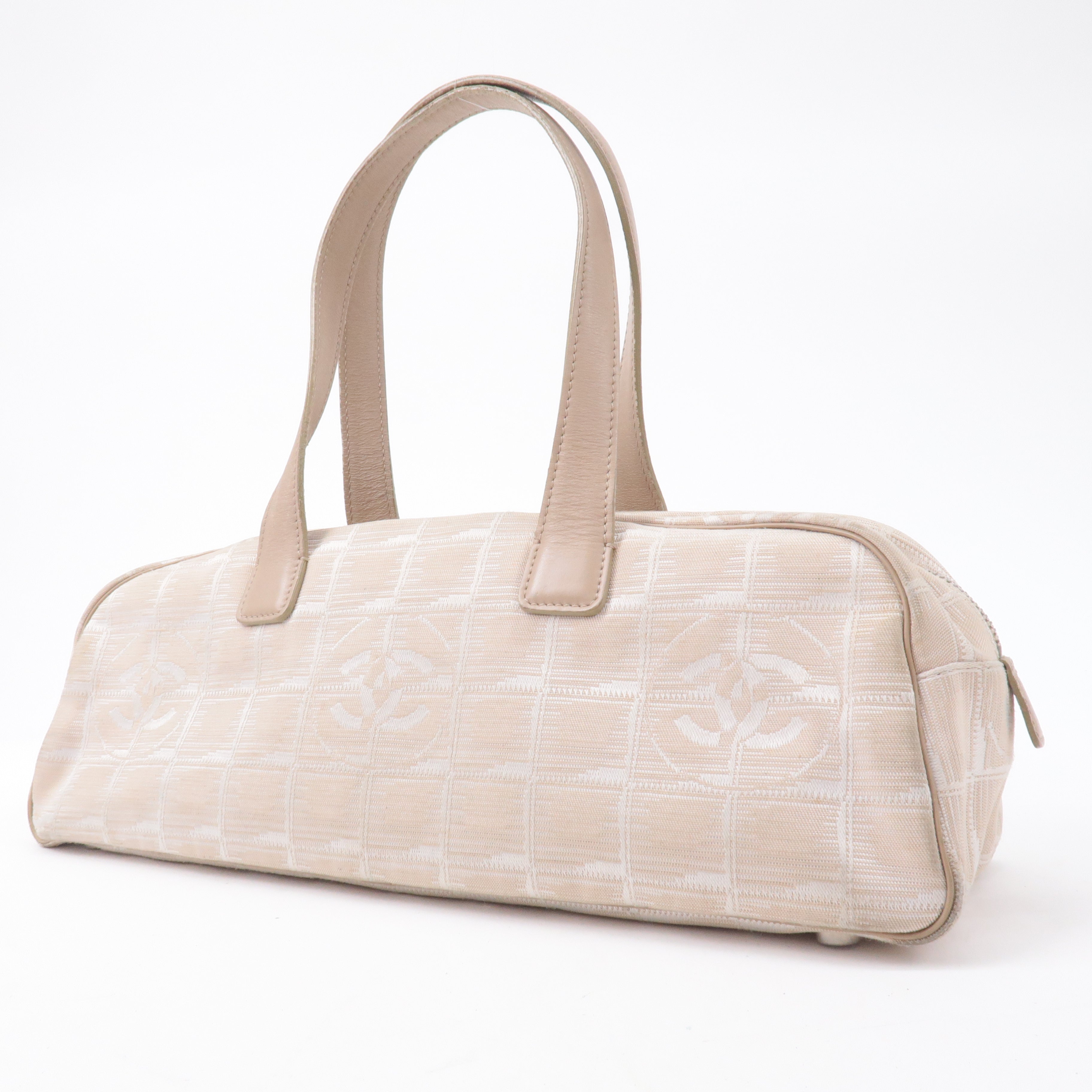 CHANEL New Travel Line Nylon Jacquard Leather Mini Bag A15828