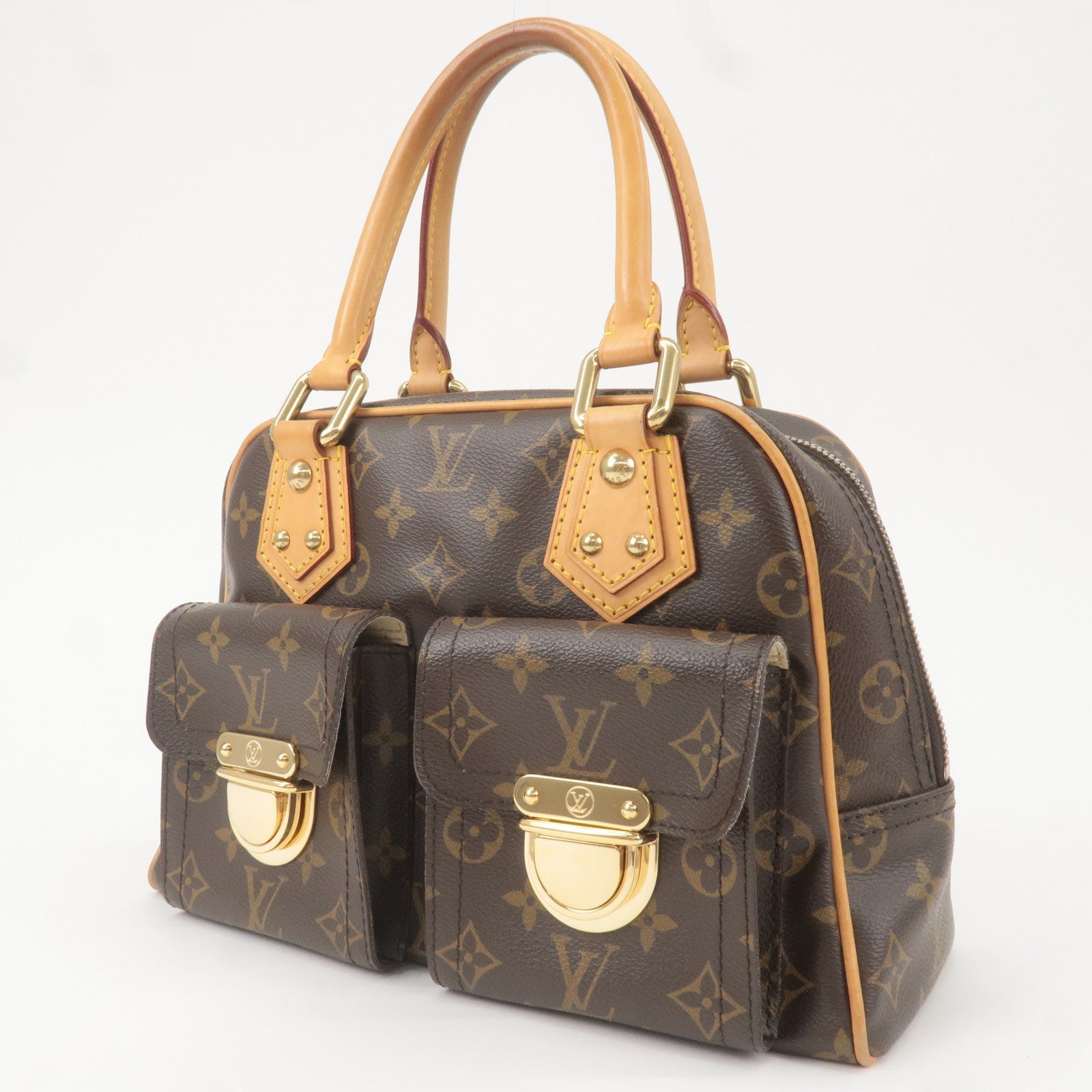 Louis Vuitton Monogram Manhattan PM Hand Bag Brown
