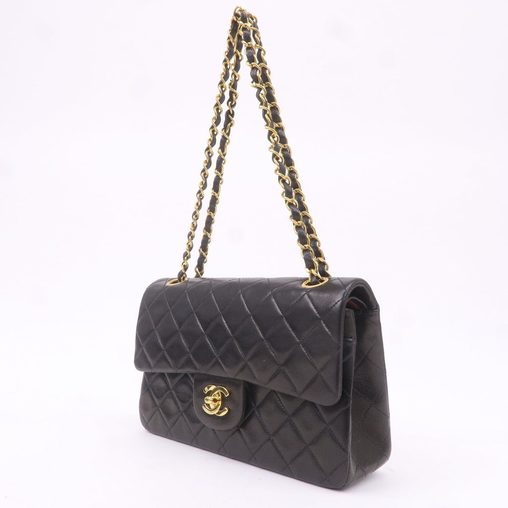 CHANEL Matelasse Lamb Skin 23 Double Flap Shoulder Bag A01113