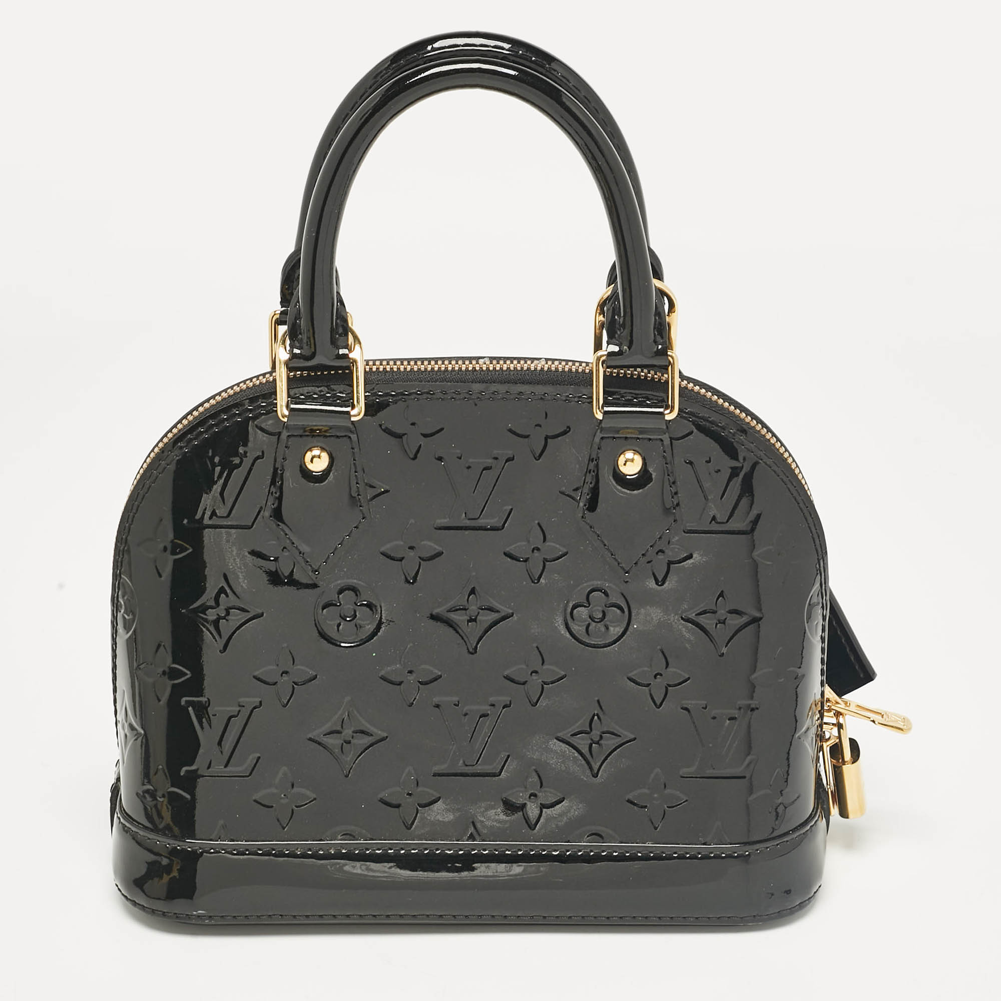 Louis Vuitton Black Magnetique Monogram Vernis Alma Bb Bag..