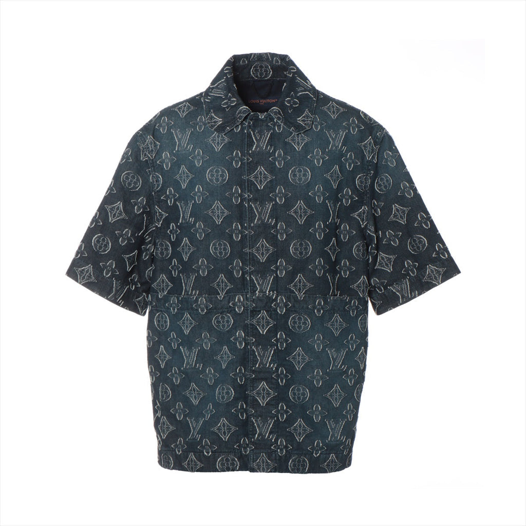 Louis Vuitton 23AW Cotton Denim Shirt S  Naked Monogram Shoes Shorts Shirt 1ABXXH RM232