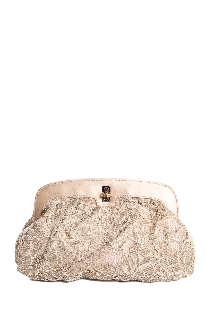 Dolce & Gabbana Beige Lace Clutch
