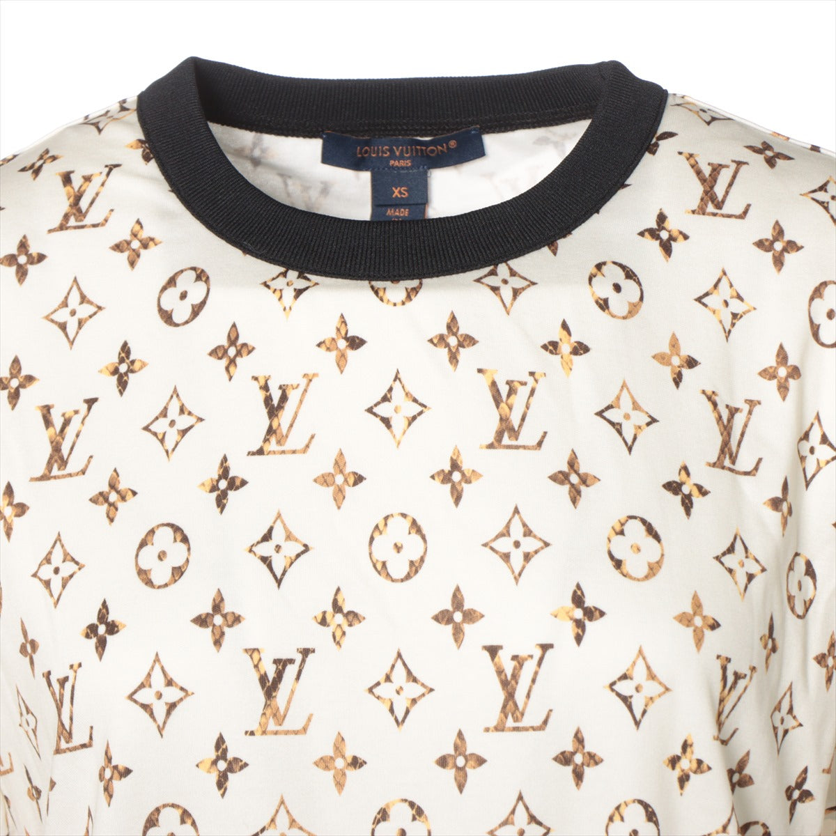 Louis Vuitton 23SS Cotton X Nylon One Earrings XS  Ivory Pearson Monogram  RW231B