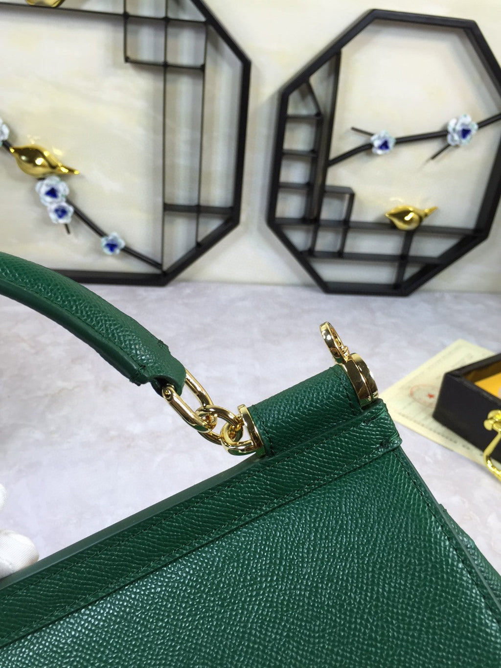 GLAMI MeGLAMIum Sicily Handbag In Dauphine Green For Women 10.2in/26cm GLAMI GLAMI4347A100187399