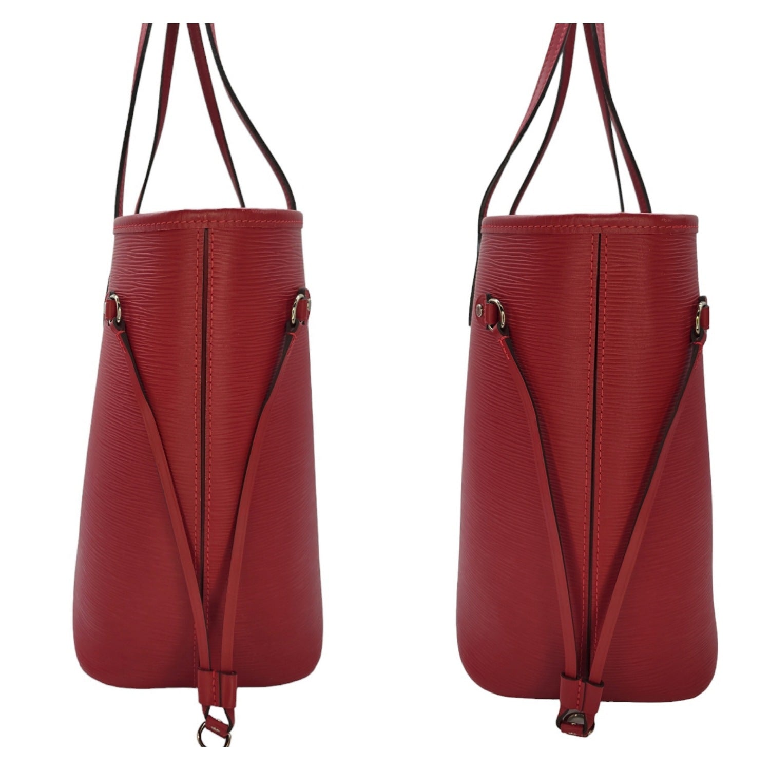 Louis Vuitton Red EPI Neverfull MM Tote w/ Pouch