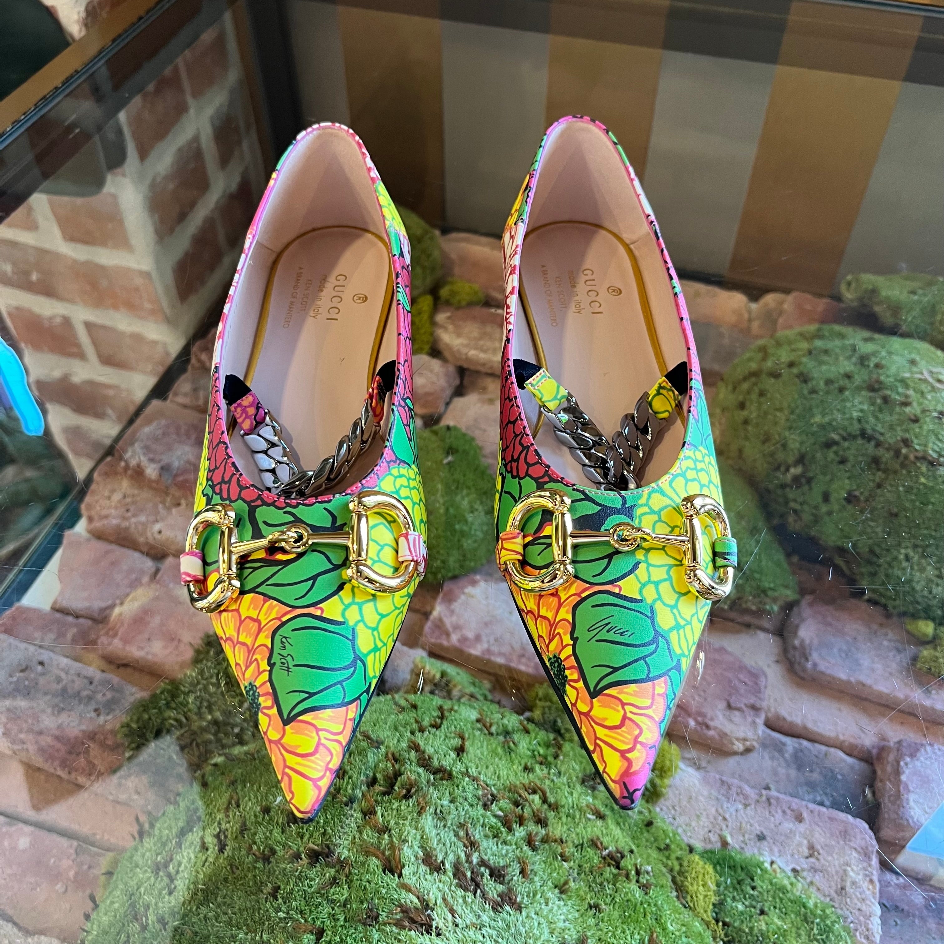 GUCCI Ken Scott Floral Ballerina Flats SZ 38