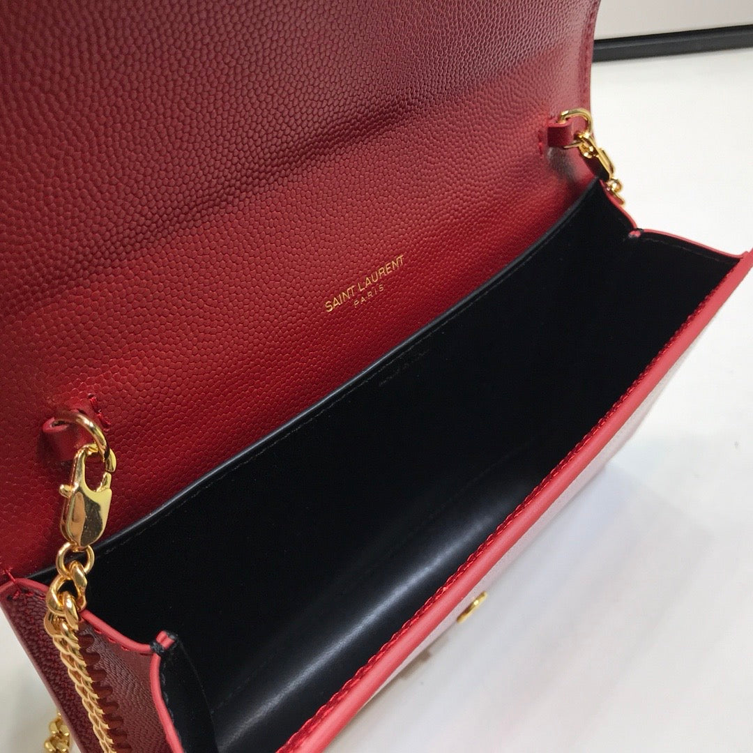 GLAMI Uptown Chain Wallet Red For Women 7.4in/19cm YSLÃ‚Â 