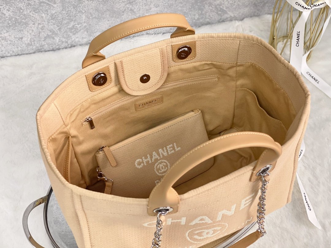 CHLSmall Shopping Bag Silver Hardware Raffia For Women, Women’s Handbags, Shoulder Bags 15.2in/39cm AS3257