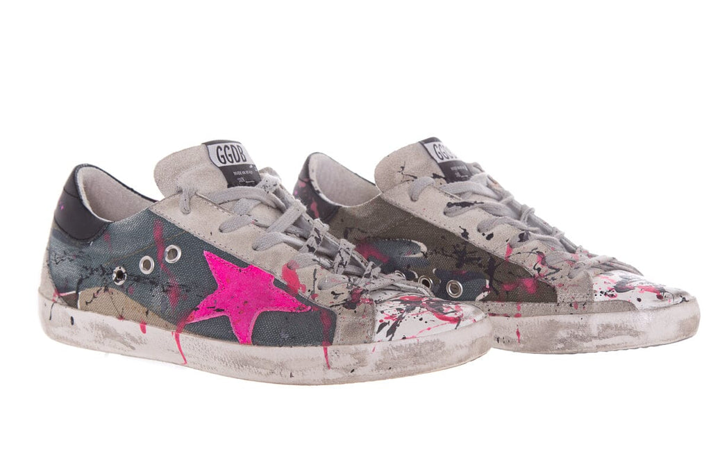 Golden Goose Limited Edition Paint Splatter Black & Pink Sneakers