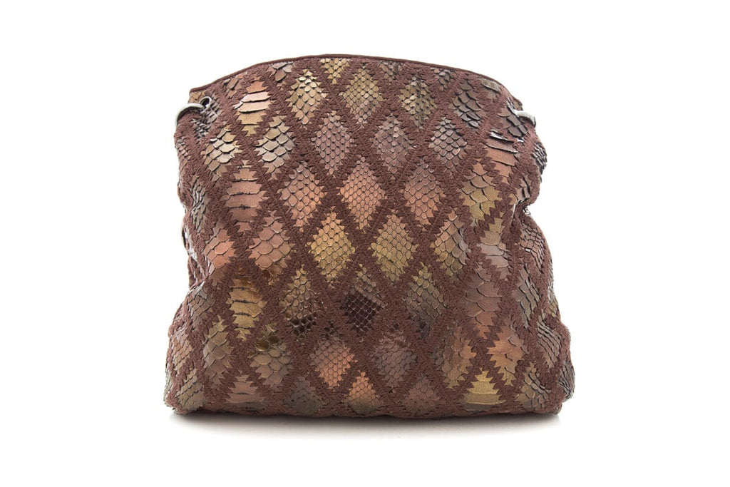Chanel Purple Snakeskin Shimmer Hobo Handbag