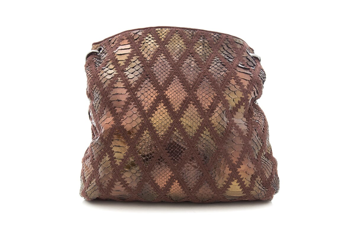 Chanel Purple Snakeskin Shimmer Hobo Handbag