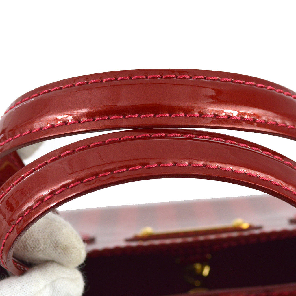 Louis Vuitton 2010s Red Monogram Vernis Rayures Wilshire PM M91702