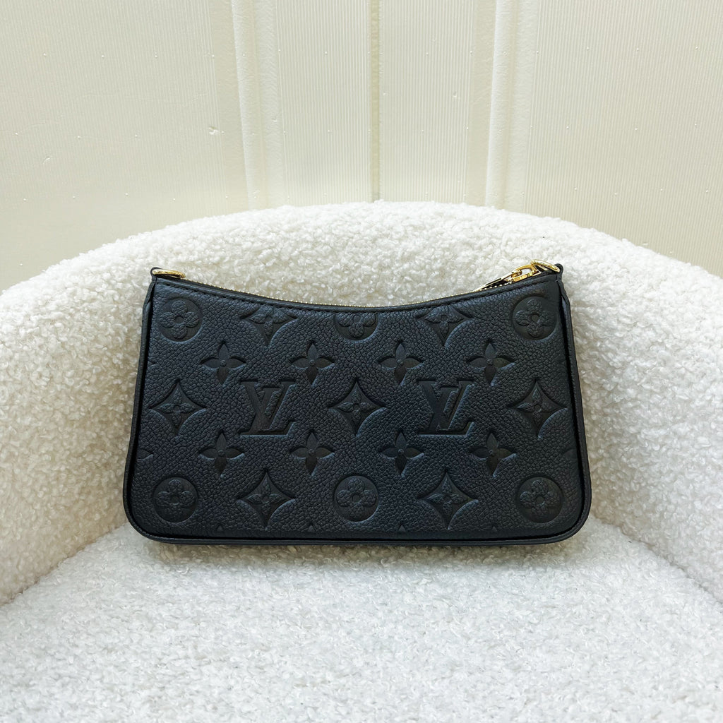 LV Easy Pouch on Strap Bag in Black Monogram Empreinte Leather and GHW