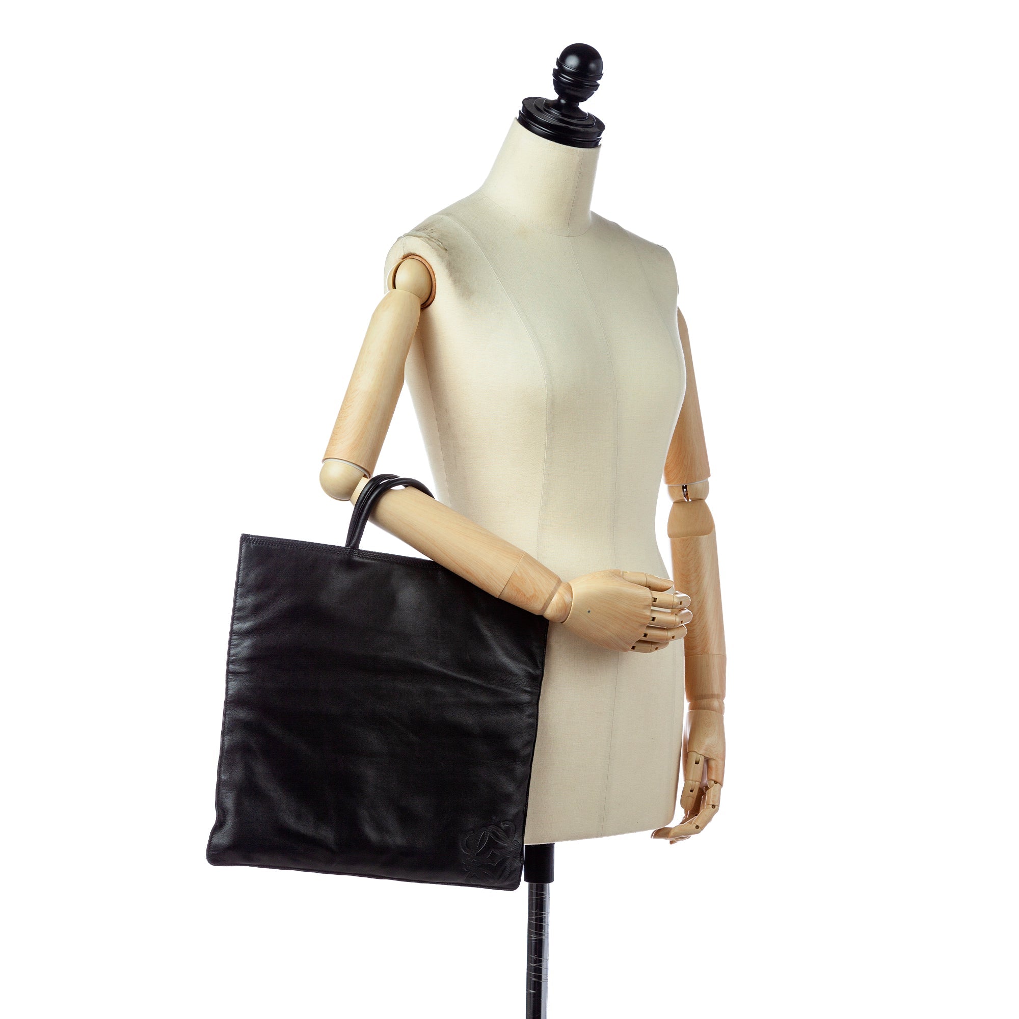 Black Loewe Leather Tote Bag