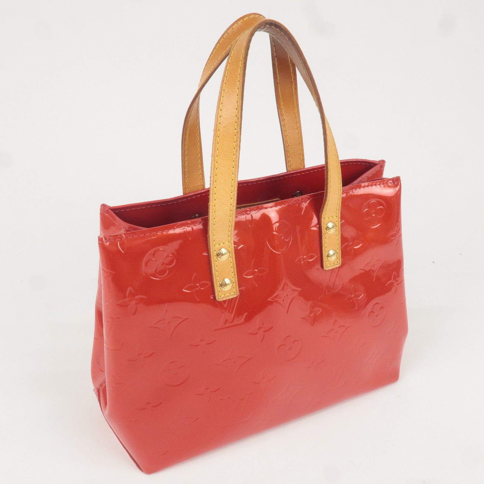 Louis Vuitton Monogram Vernis Lead PM Hand Bag Rouge M91088