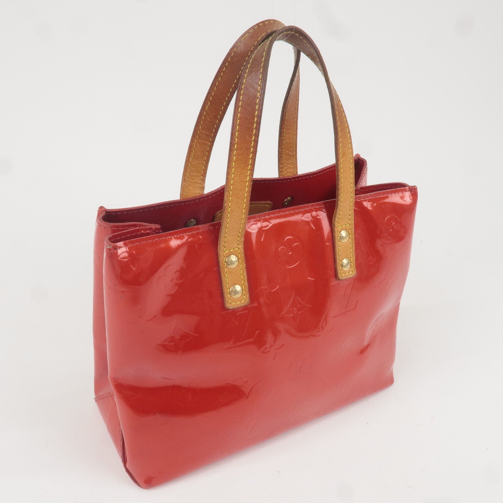 Louis Vuitton Monogram Vernis Lead PM Hand Bag Rouge M91088