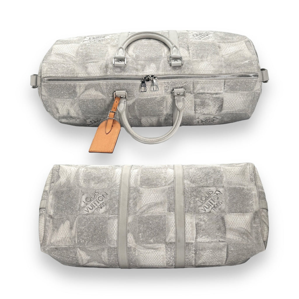 Louis Vuitton Damier Salt Bandouliere Keepall 50 Stone Grey