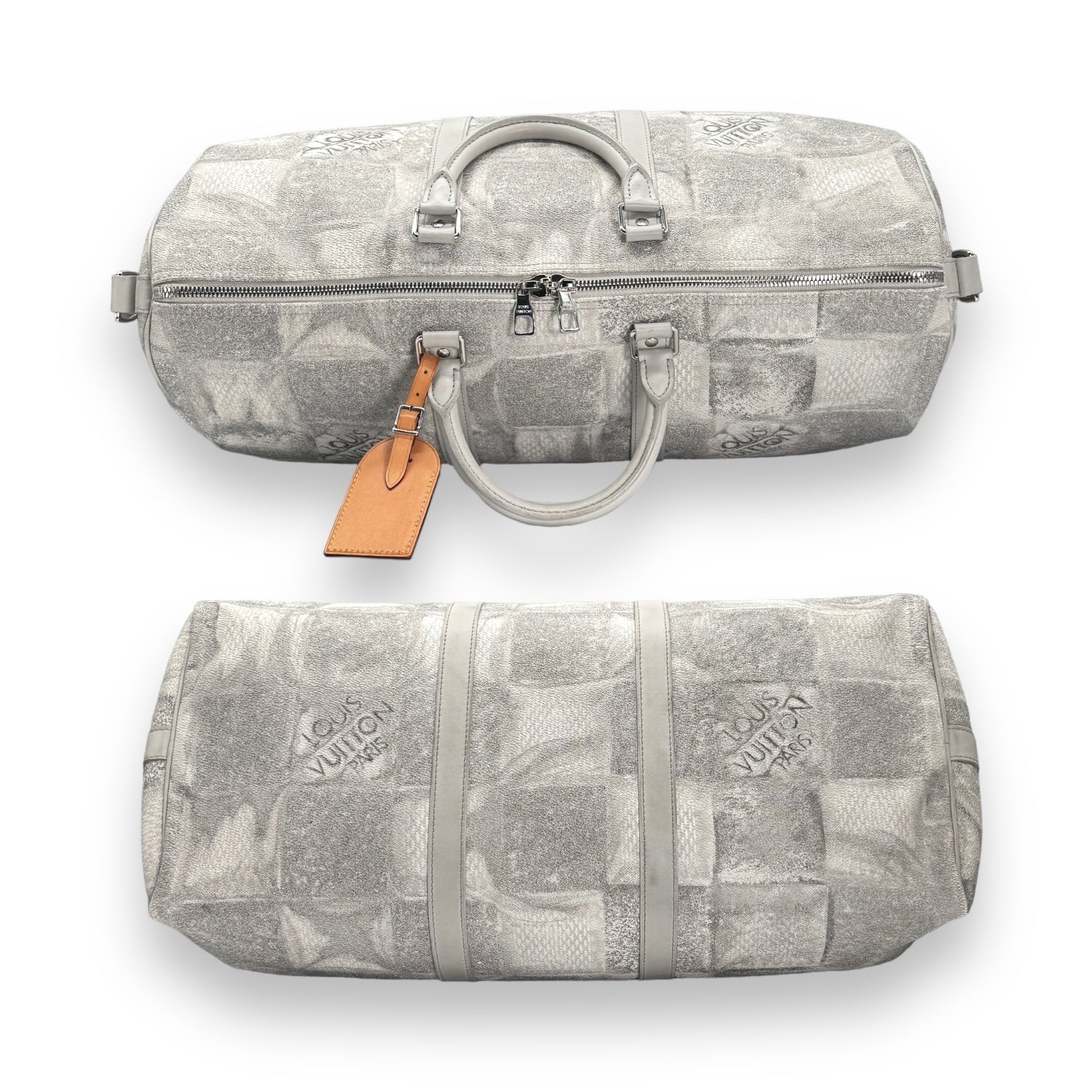 Louis Vuitton Damier Salt Bandouliere Keepall 50 Stone Grey