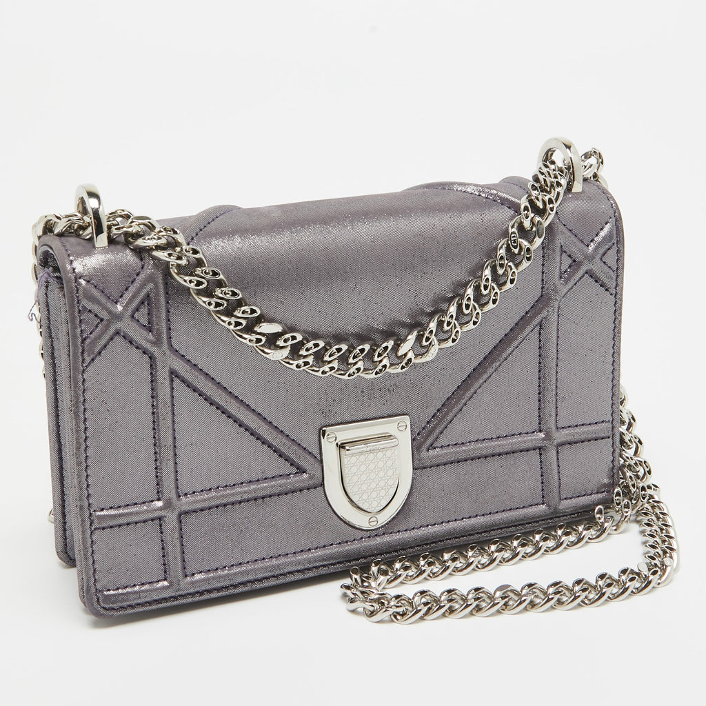 Dior Iridescent Leather Diorama Wallet On Chain