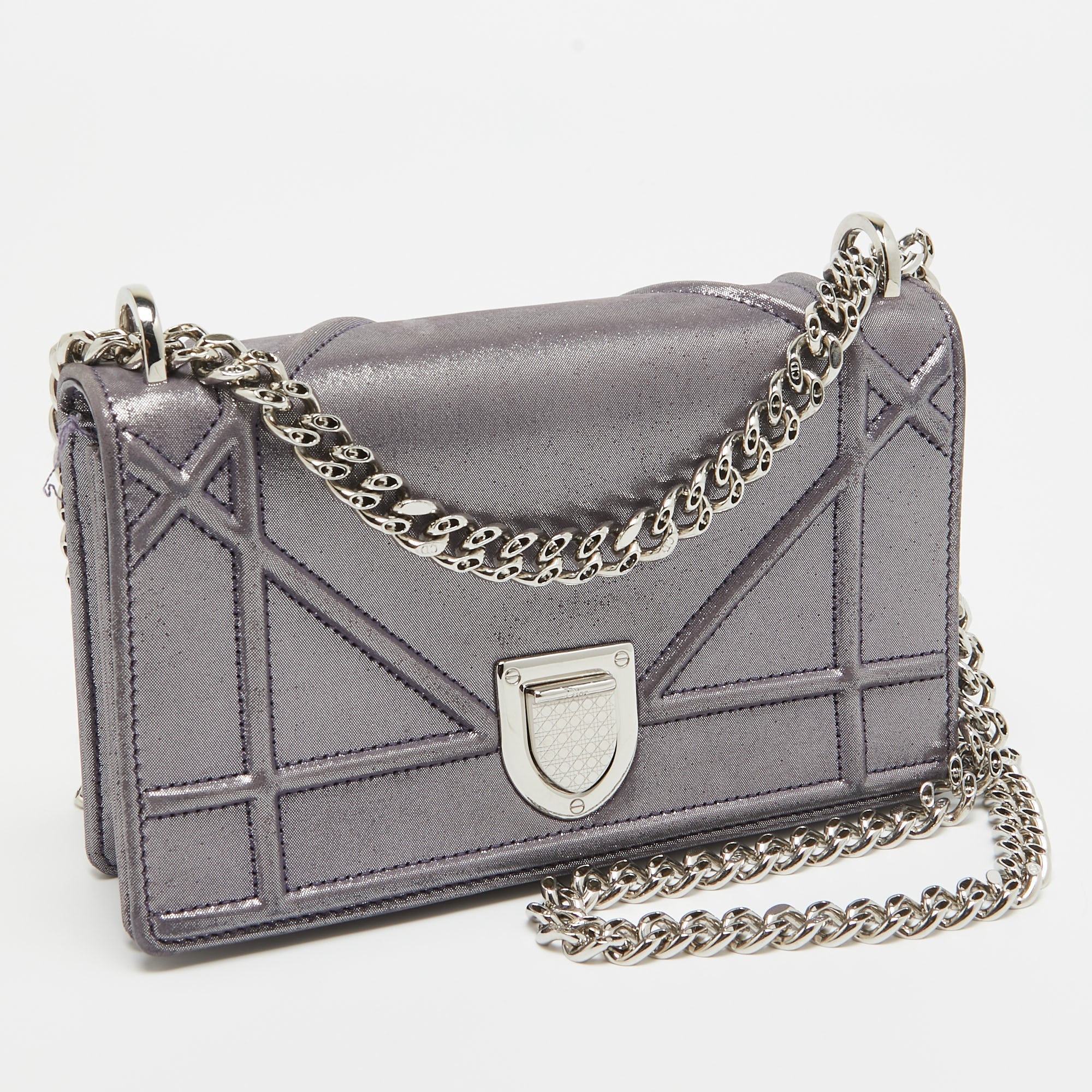 Dior Iridescent Leather Diorama Wallet On Chain