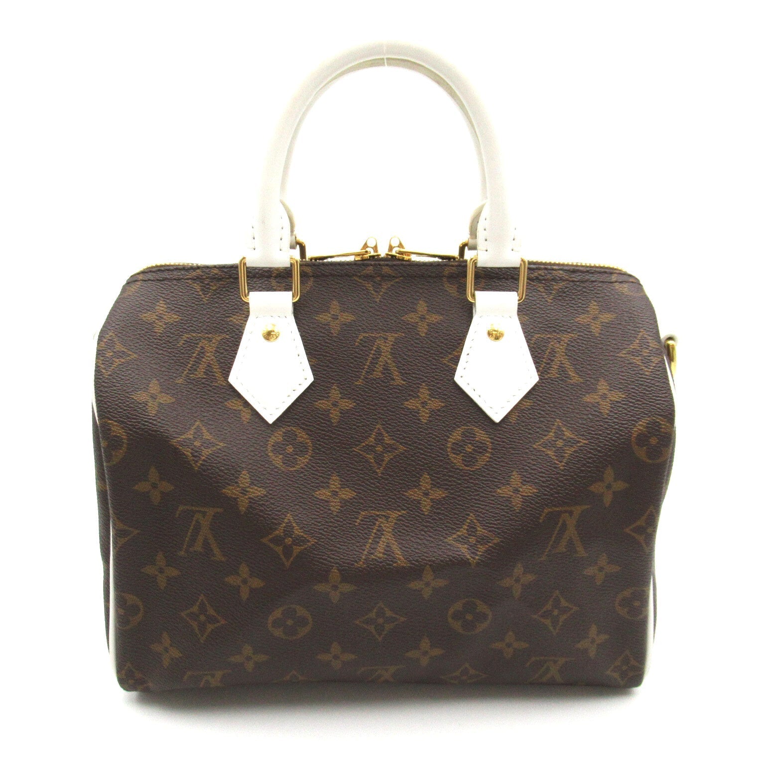 Louis Vuitton Speedy Bandrier 25 2w Shoulder Bag PVC Coated Canvas  Brown / White M20754