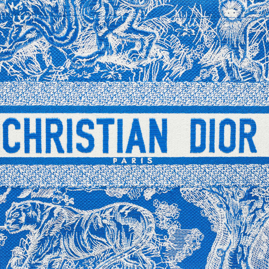 Dior  Embroidered Canvas Medium Toile De Jouy Book Tote