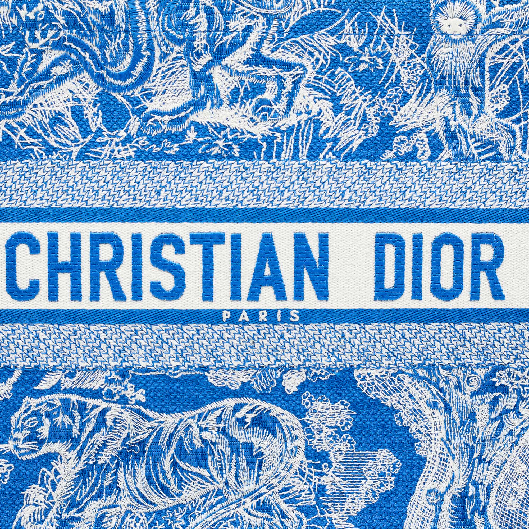 Dior  Embroidered Canvas Medium Toile De Jouy Book Tote