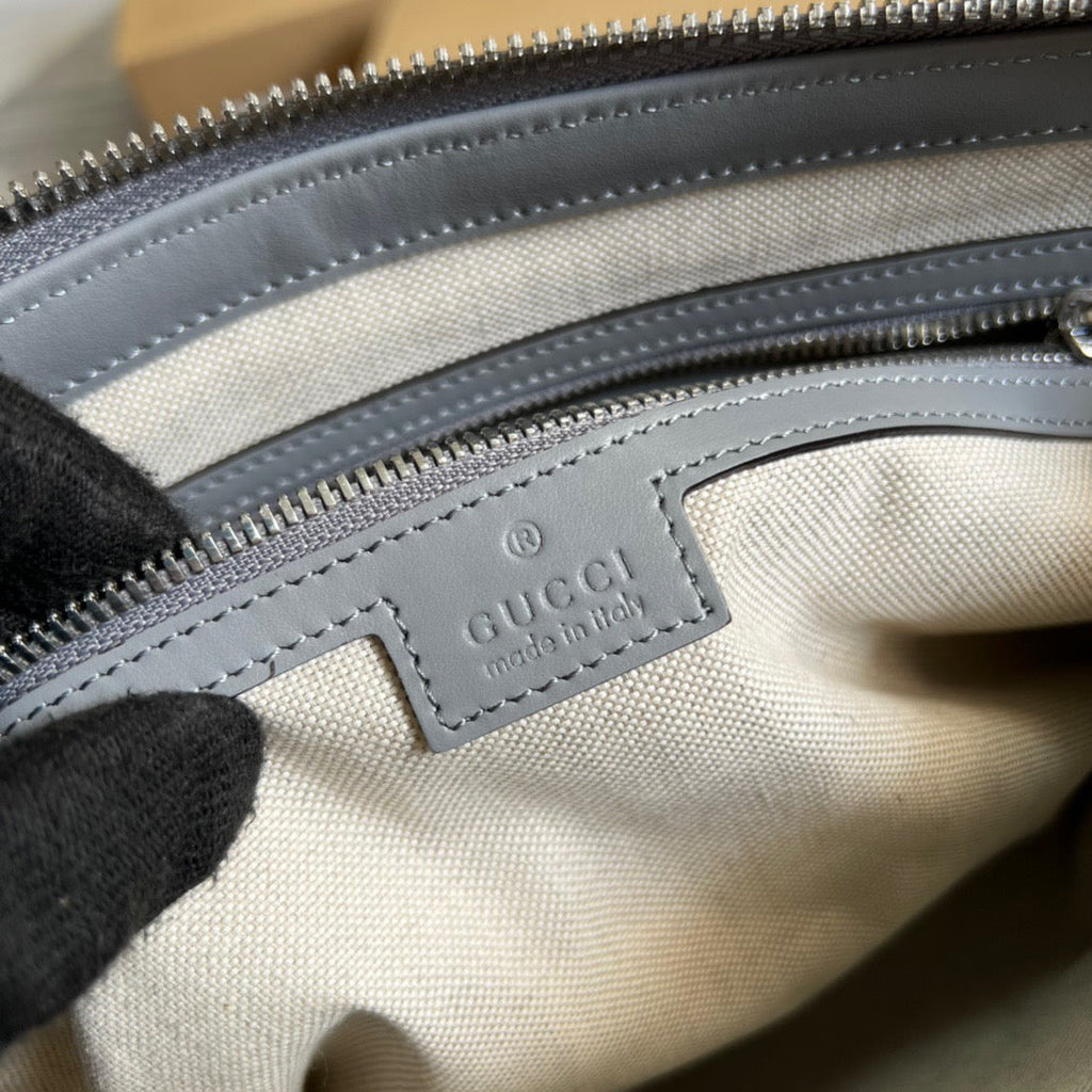 gg Embossed Medium Messenger Bag Grey gg Embossed For Men 12in/31cm gg 