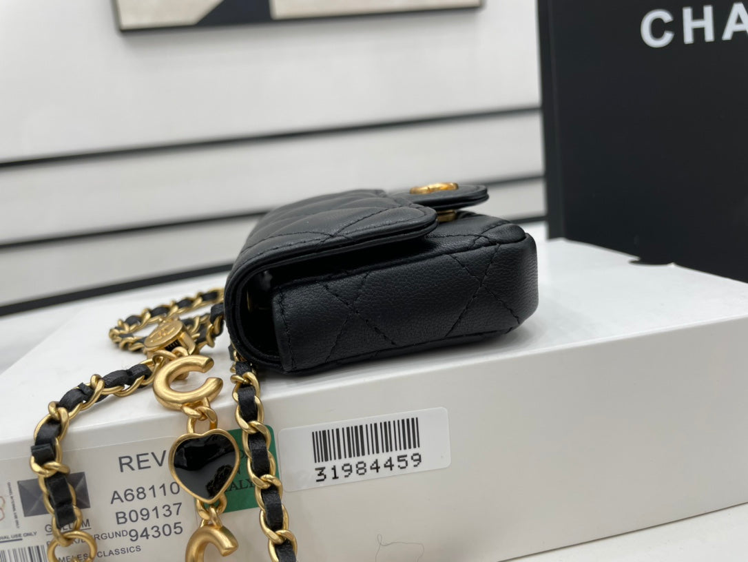CHLMini Flap Bag Black For Women, Women’s Bags 3.5in/9cm