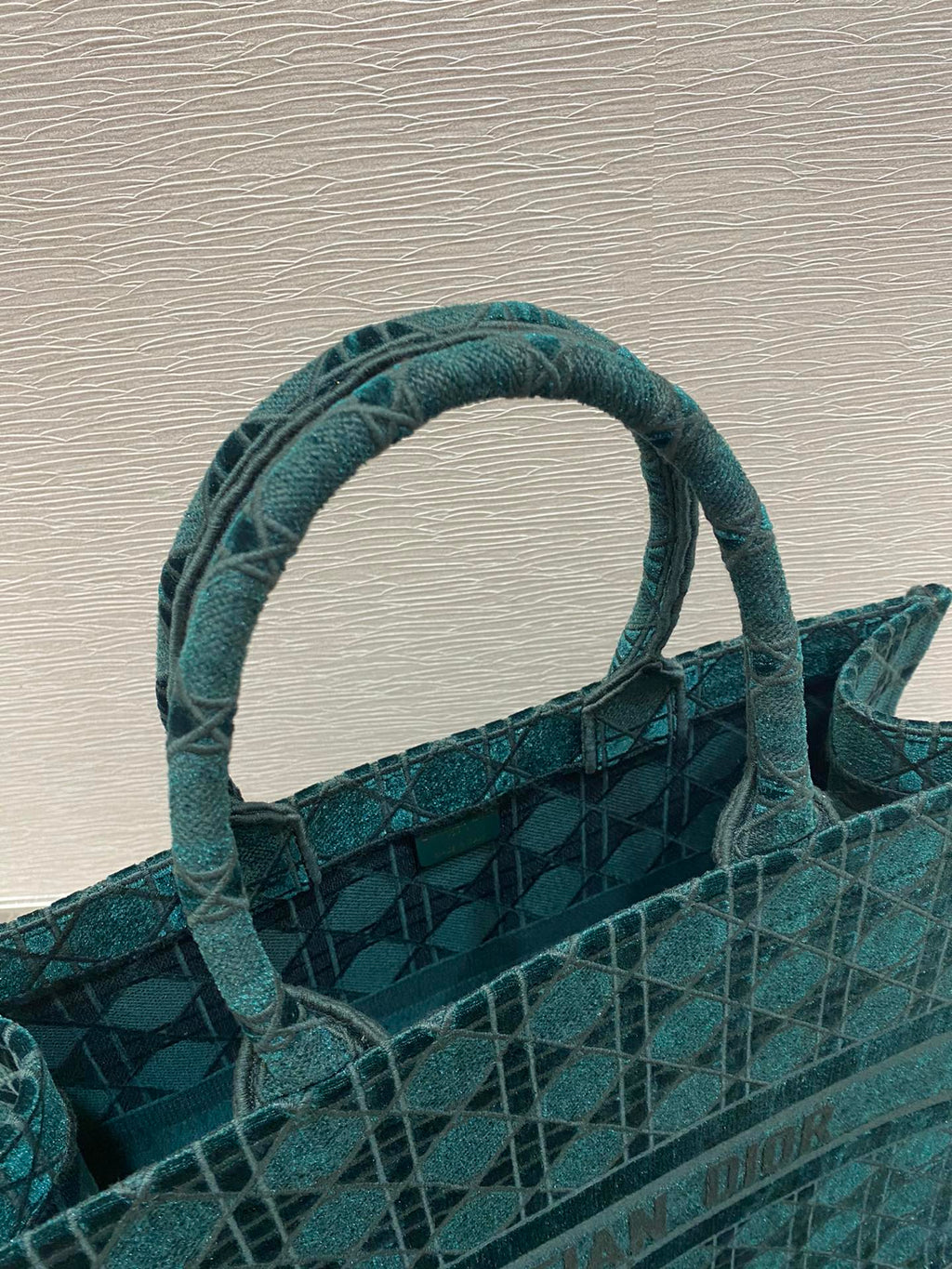 GLAMI Large Book Tote Bag Canvas Green For Women 42cm/16.5in CD