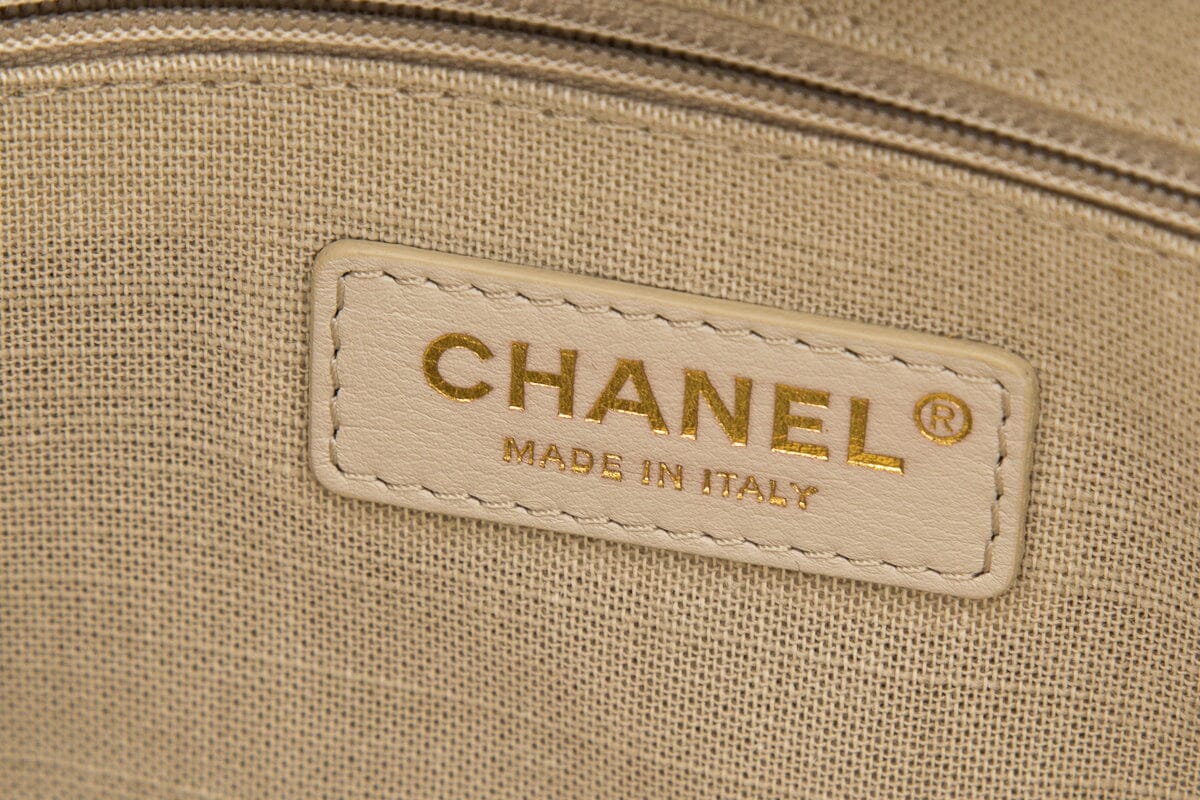 Chanel Gold Handbag Large Deauville Tote NWT