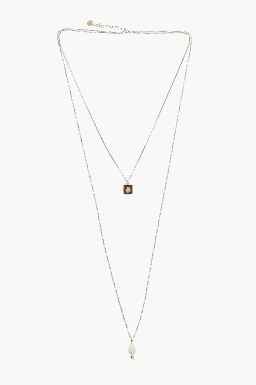 Dior Golden Effect Brass Jardin D'hiver Long Necklace With Pendan