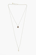 Dior Golden Effect Brass Jardin D'hiver Long Necklace With Pendan