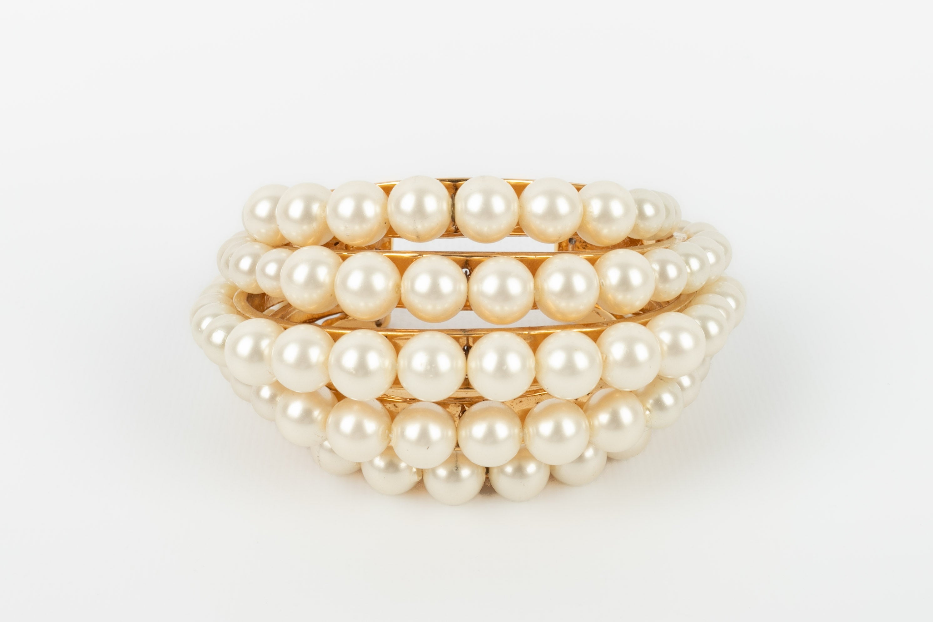 Bracelet manchette de perles nacrÃƒÆ’Ã‚Â©es Chanel