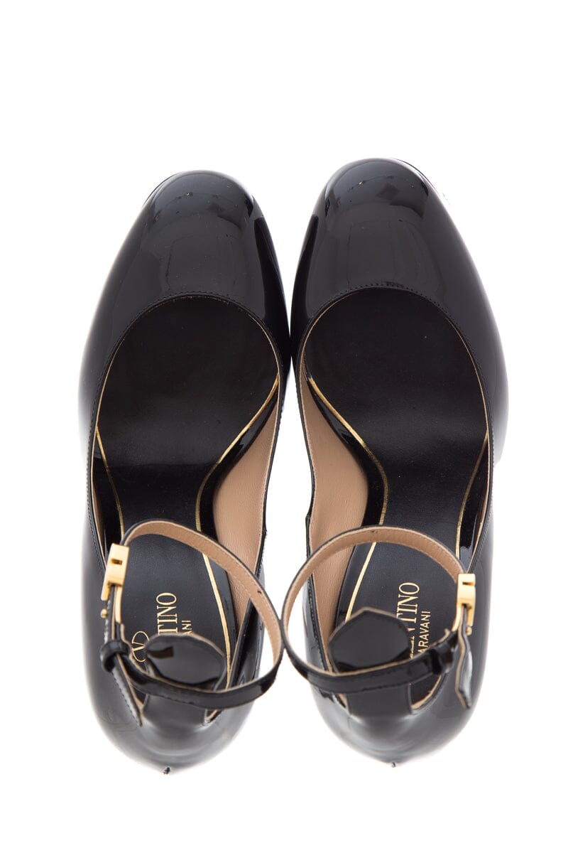 Valentino Garavani Black Patent Leather Platform Heels SZ 38.5