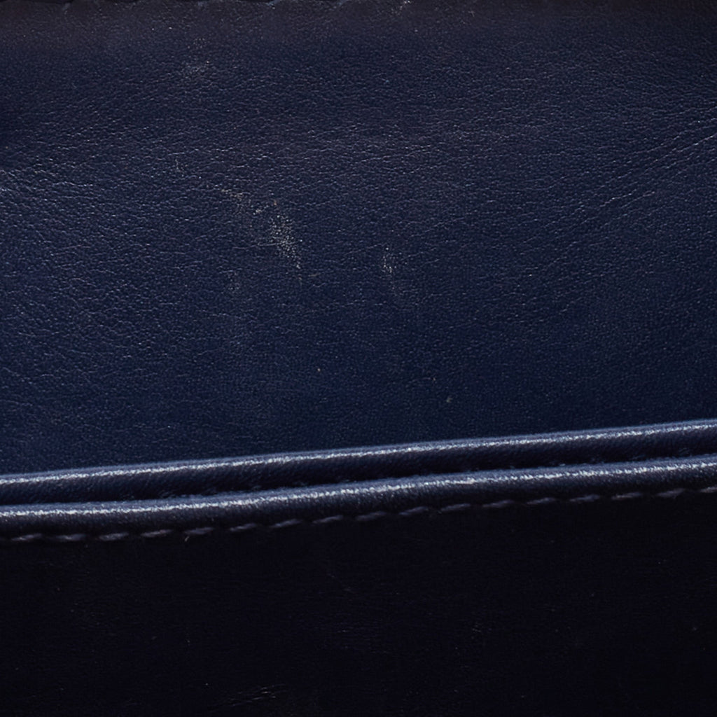 Dior Navy Leather Dior D Fence Zip Wallet