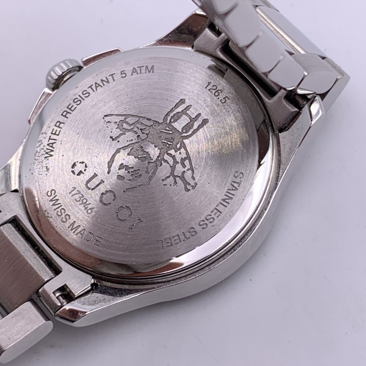 GUCCI G-Timeless Slim Stainless Steel 126.5 Black Dial Watch