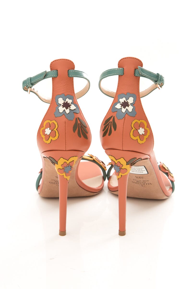 Valentino Multicolor Pink Sandal Heels SZ 39.5