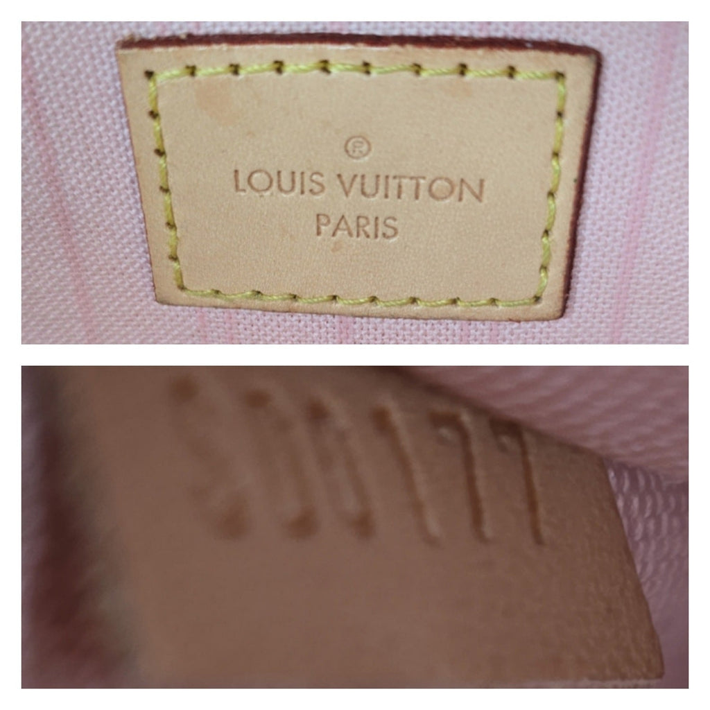 Louis Vuitton Damier Azur Pochette Wristlet Rose Ballerine
