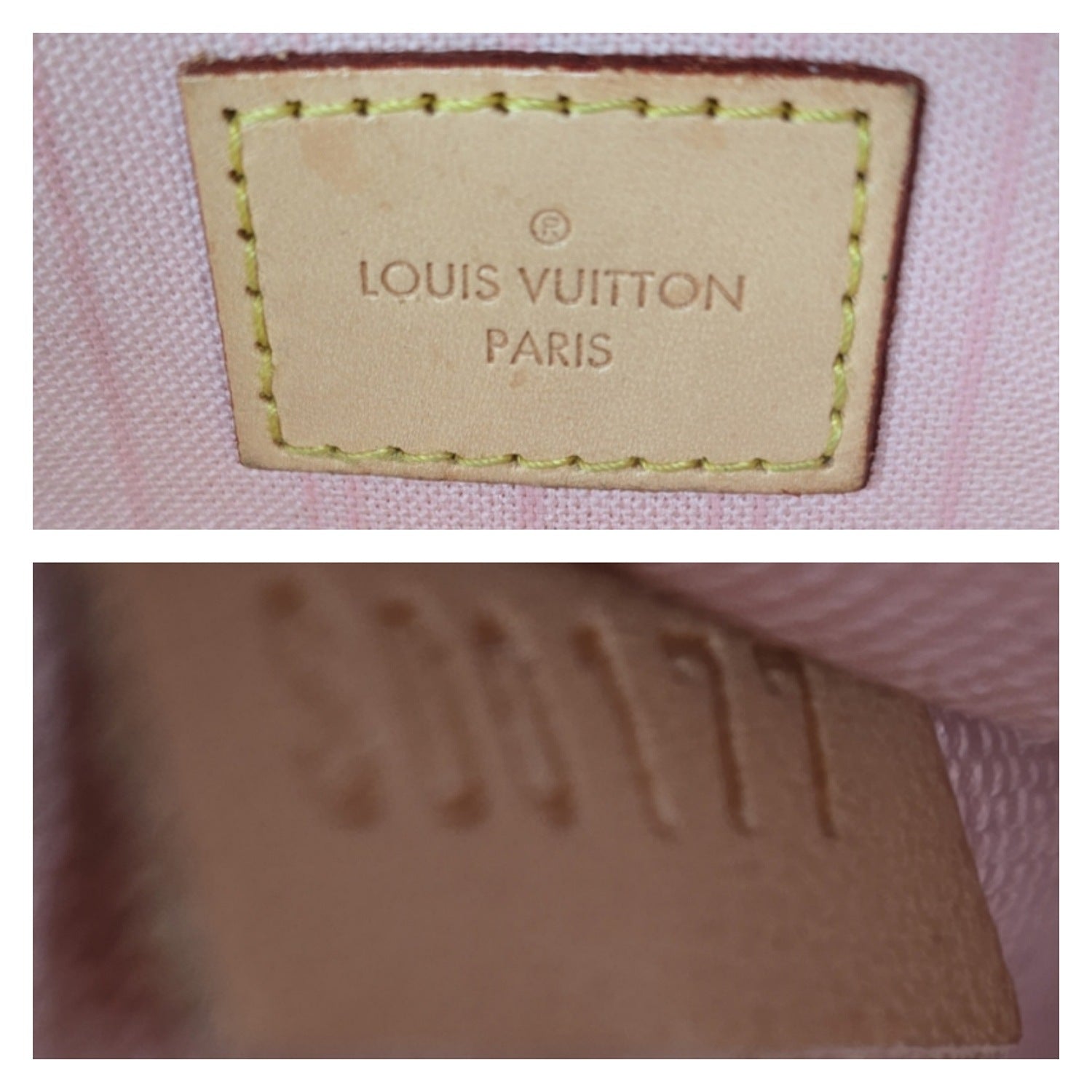 Louis Vuitton Damier Azur Pochette Wristlet Rose Ballerine